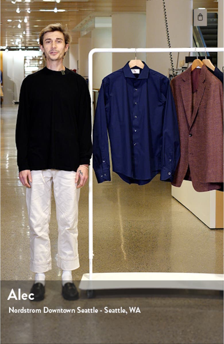 Trim Fit Solid Stretch Cotton Dress Shirt, sales video thumbnail