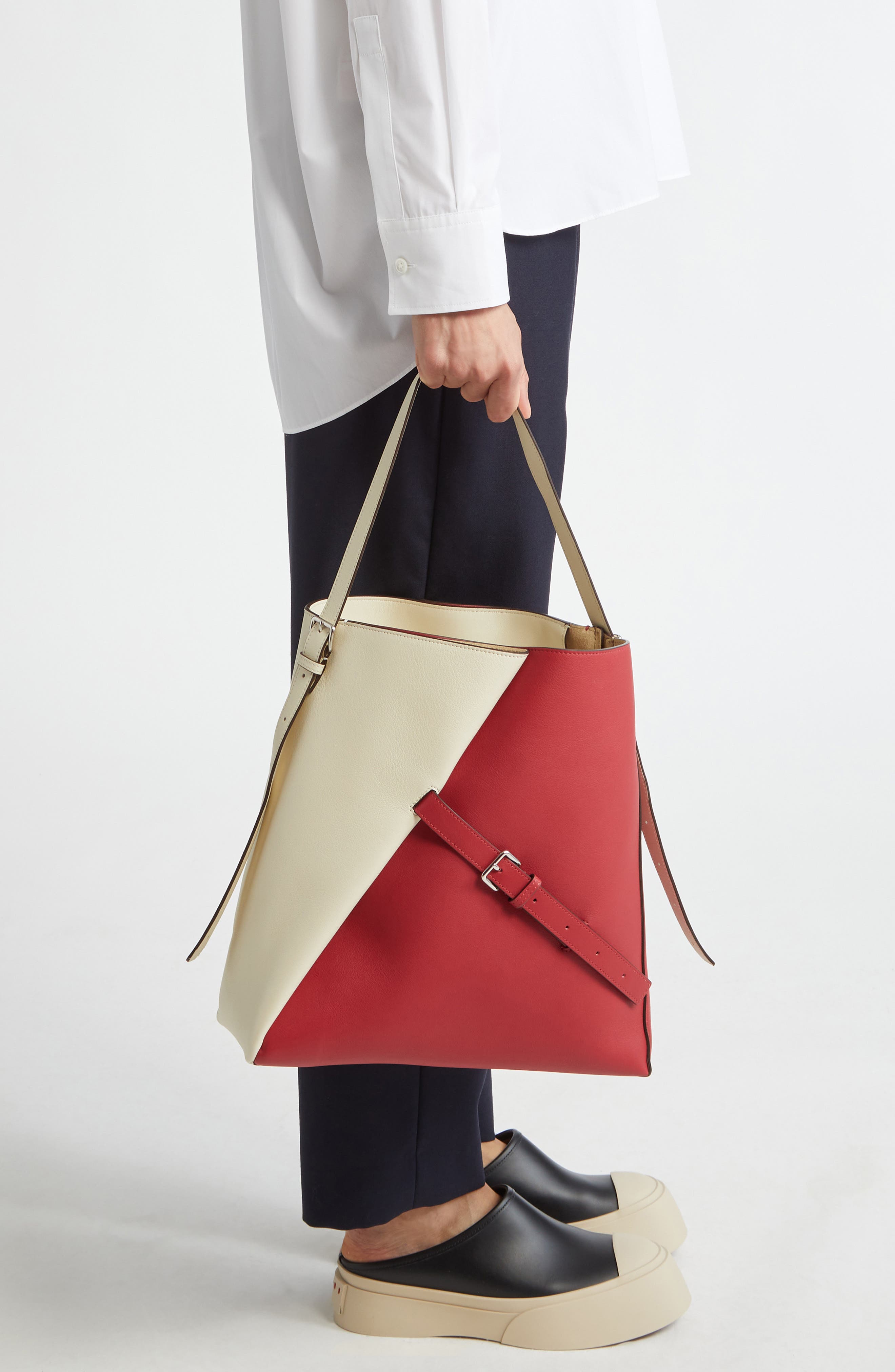 Reverse Leather Hobo Bag, Alternate, color, BERRY/ RED