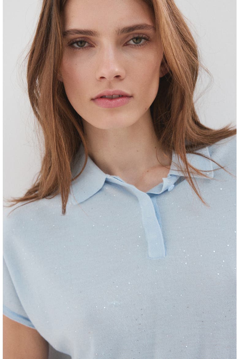 Polo Neck Sweater, Alternate, color, SKY BLUE