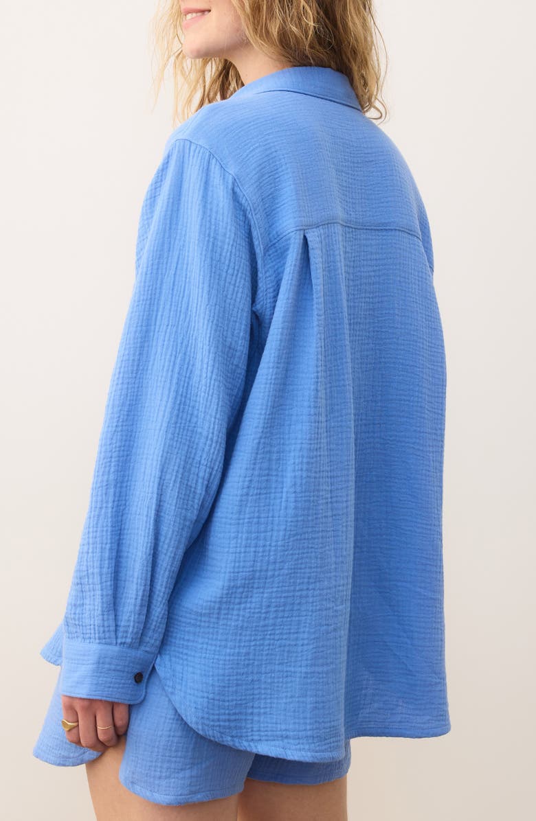 Marine Layer Jane Double Cloth Cotton Gauze Button-Up Shirt, Alternate, color, 