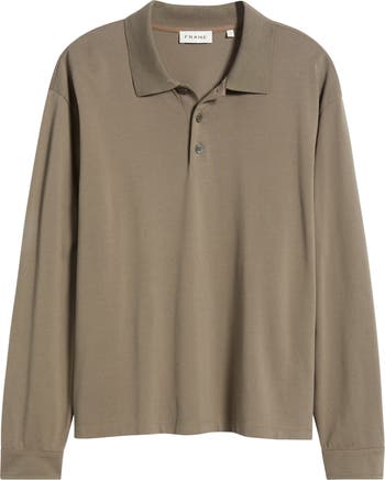 FRAME Long Sleeve Piqué Polo | Nordstrom