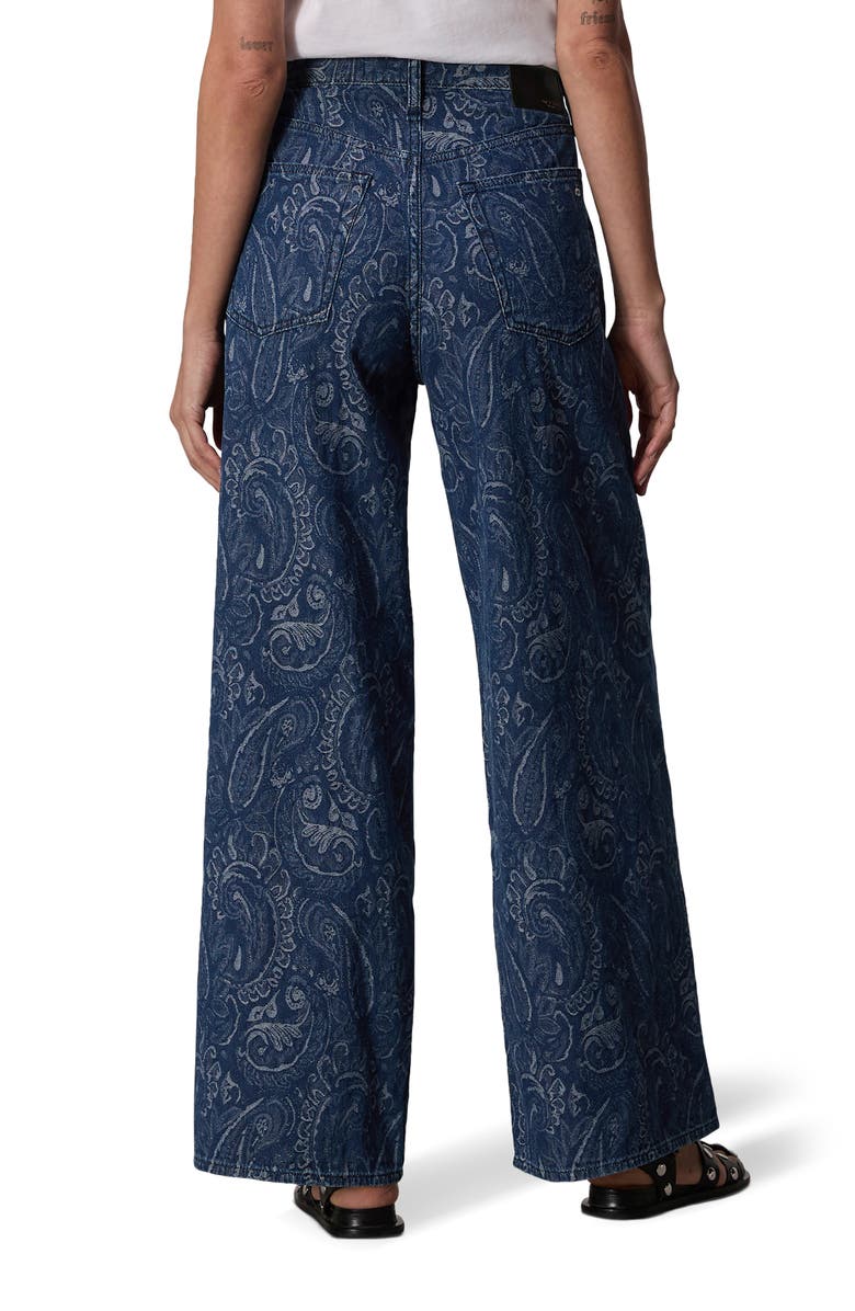 rag & bone Sofie Paisley Print High Waist Wide Leg Jeans, Alternate, color,