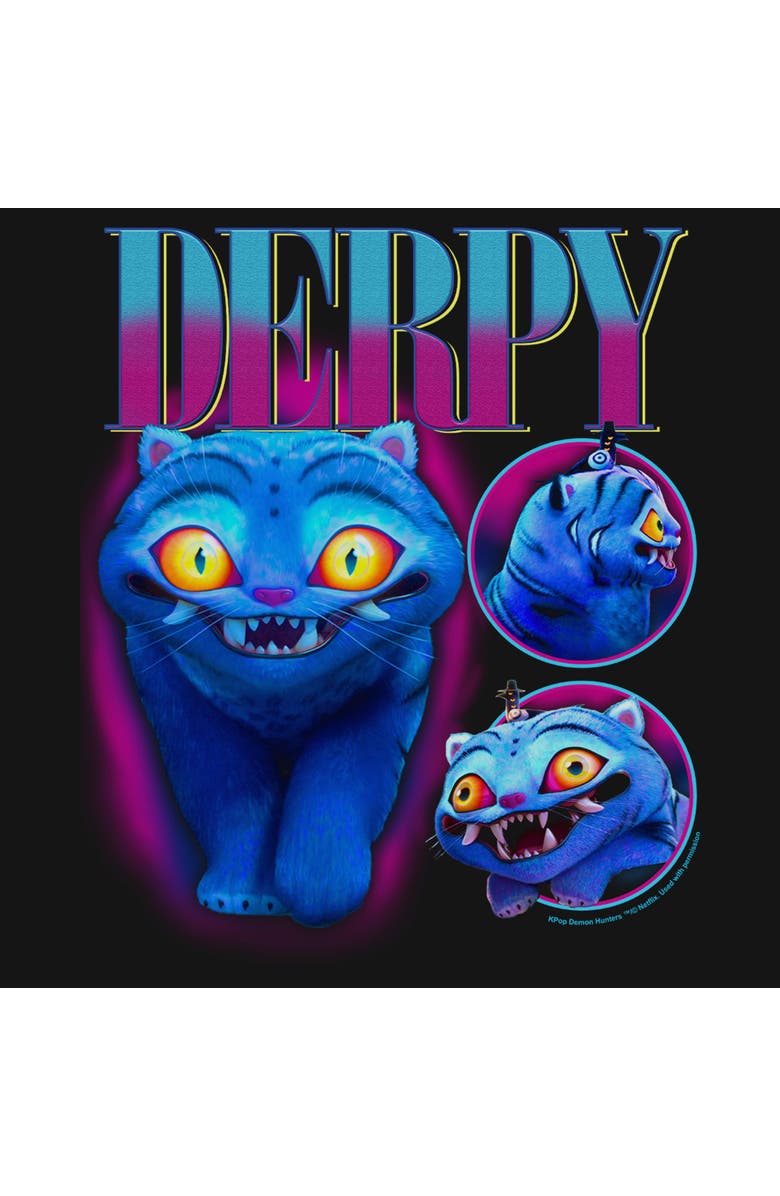 KPop Demon Hunters Junior's KPop Demon Hunters Supernatural Derpy Montage  Sweatshirt, Alternate, color, Black