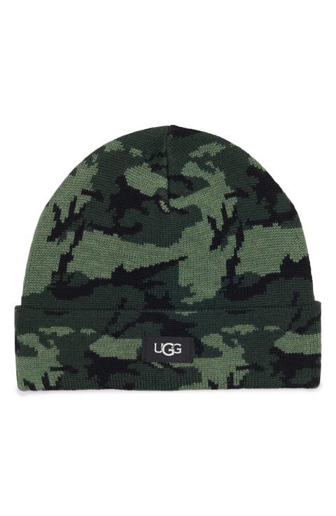Camo Print Wool Blend Beanie