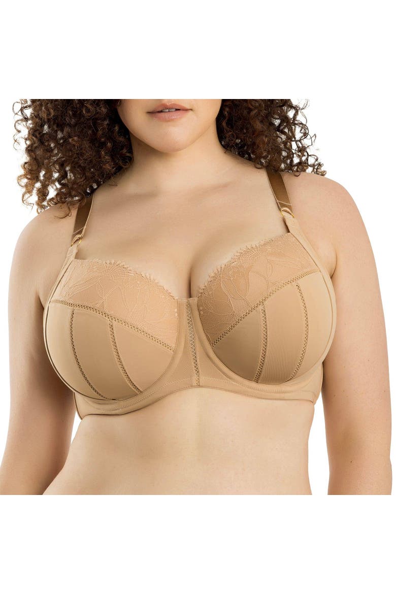 Charlene Padded Balconette Bra, Alternate, color, Warm Sand