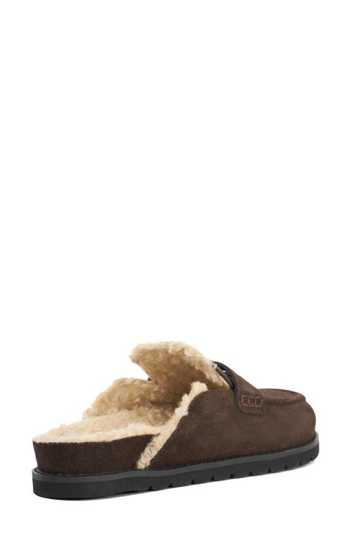 Dune London Goldy Faux Shearling Mule In Brown