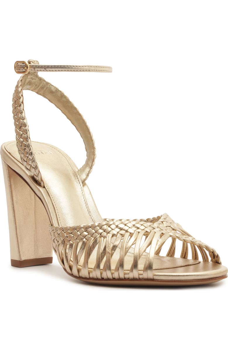 Alexandre Birman Agatha Ankle Strap Sandal, Main, color, Golden