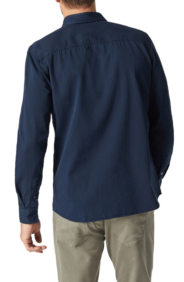 Mavi Jeans Sport Fit Solid Cotton Snap-Up Shirt, Alternate, color,