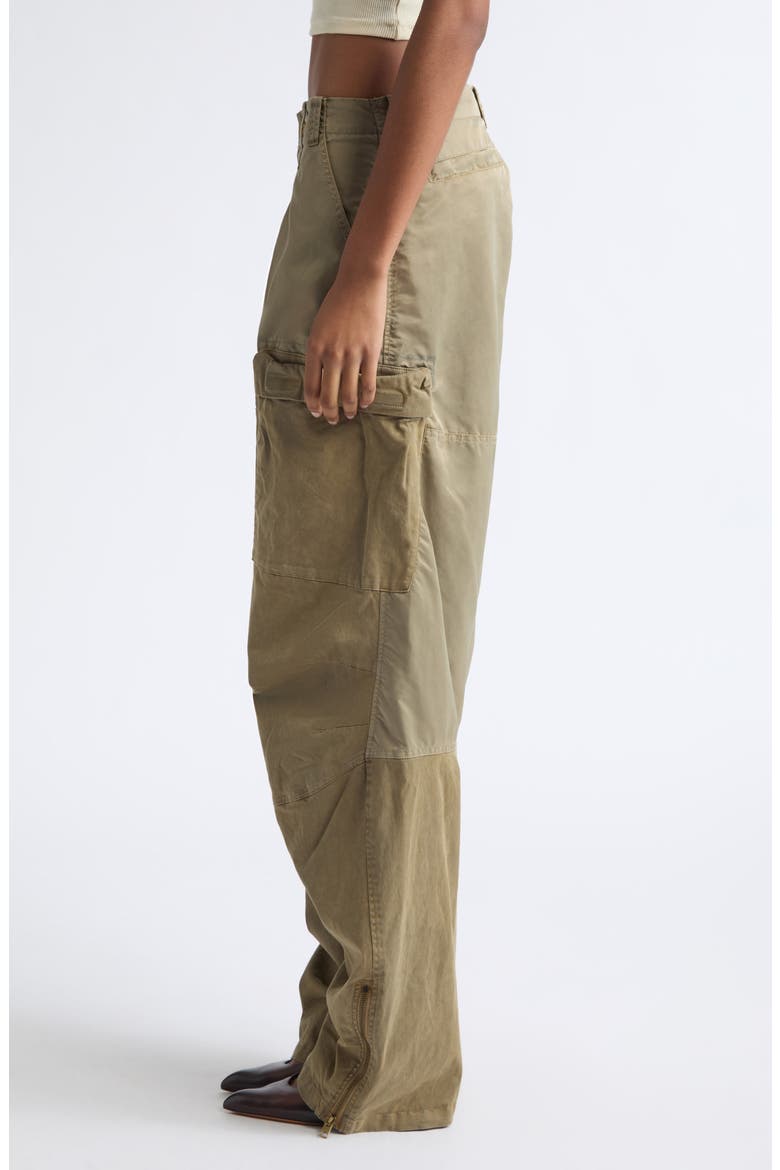 P-Arker Mixed Media Zip Hem Cargo Pants, Alternate, color, KHAKI