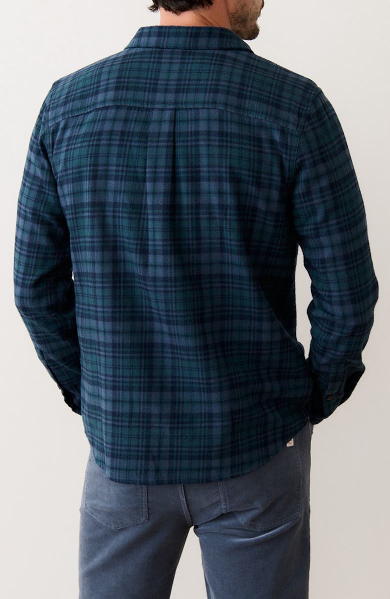 Marine Layer Tahoe Plaid Flannel Button-Up Shirt, Alternate, color, Green/ Navy Plaid