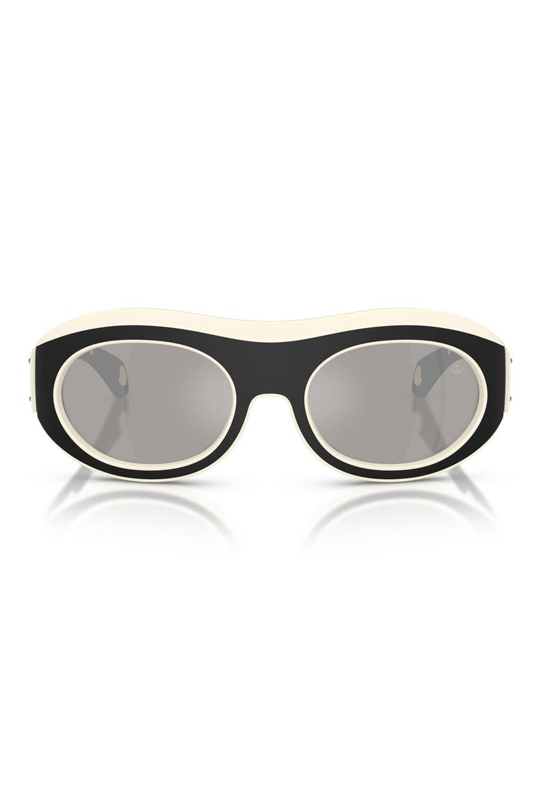 Ramillon 54mm Polarized Oval Sunglasses, Main, color, BUTTER / BLACK / MIRROR SILVER