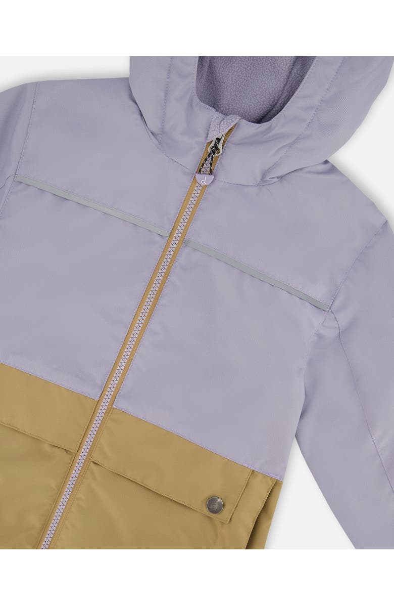 Deux par Deux Little Girl's Colorblock Mid-Season Jacket Lilac And Taupe, Alternate, color, 