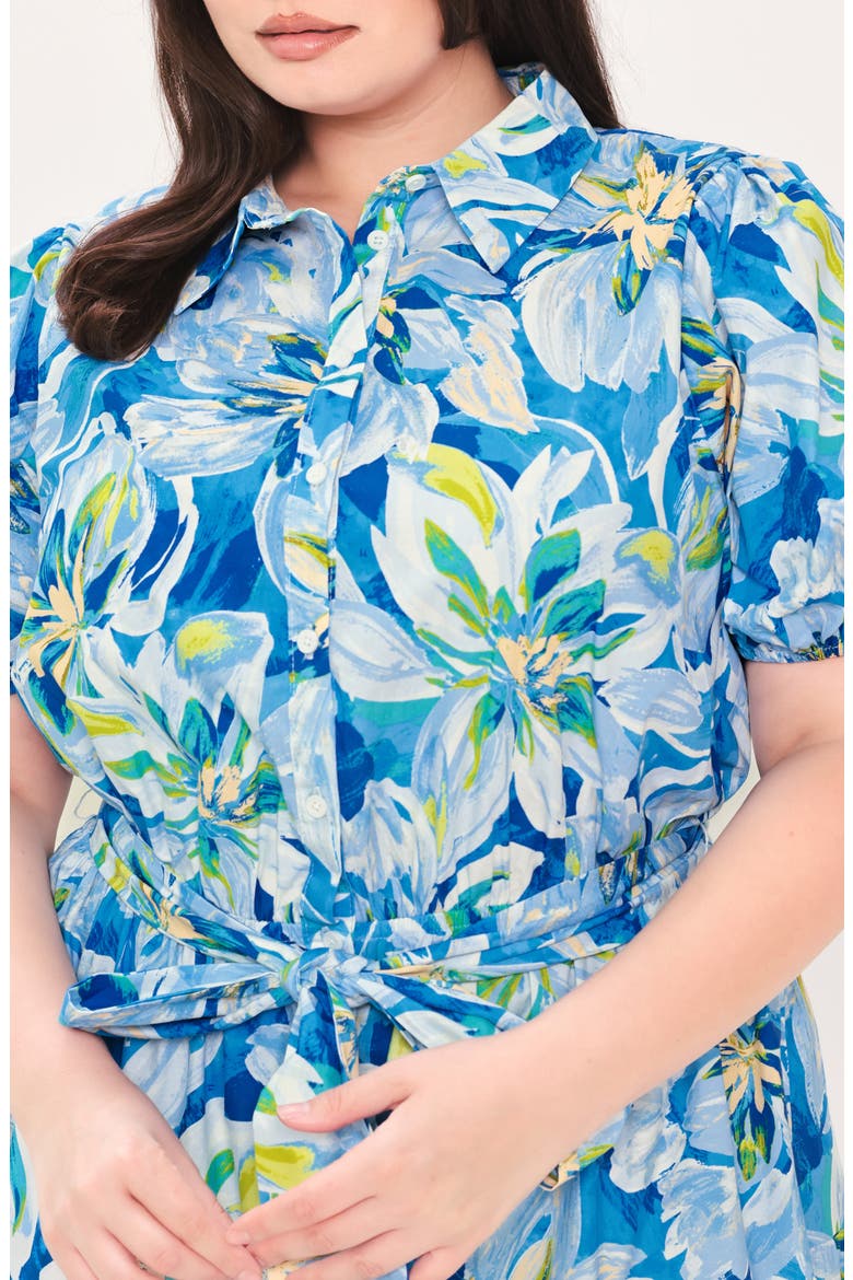 Printed Maxi Dress, Alternate, color, BLUE FLORAL