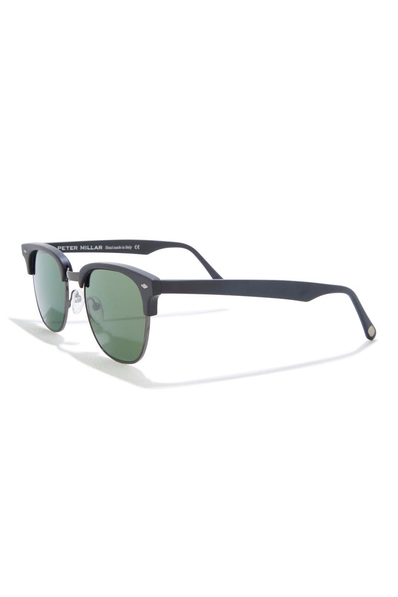 Concorde 48mm Polarized Clubmaster Sunglasses, Alternate, color, BLACK