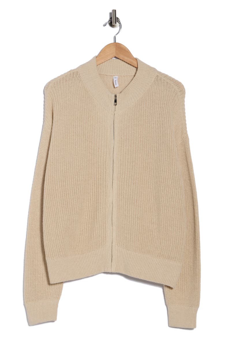 Zip-Up Sweater, Alternate, color, NATURAL