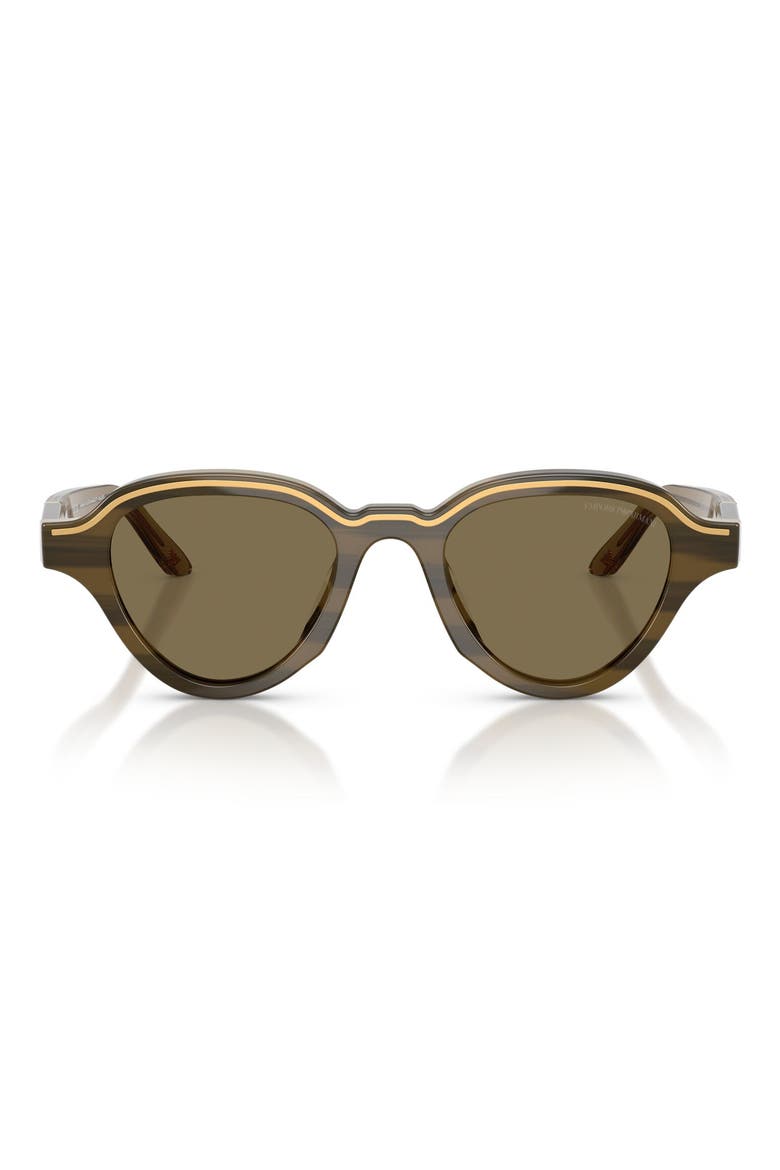 47mm Small Irregular Sunglasses, Main, color, BROWN ON STRIPED BEIGE