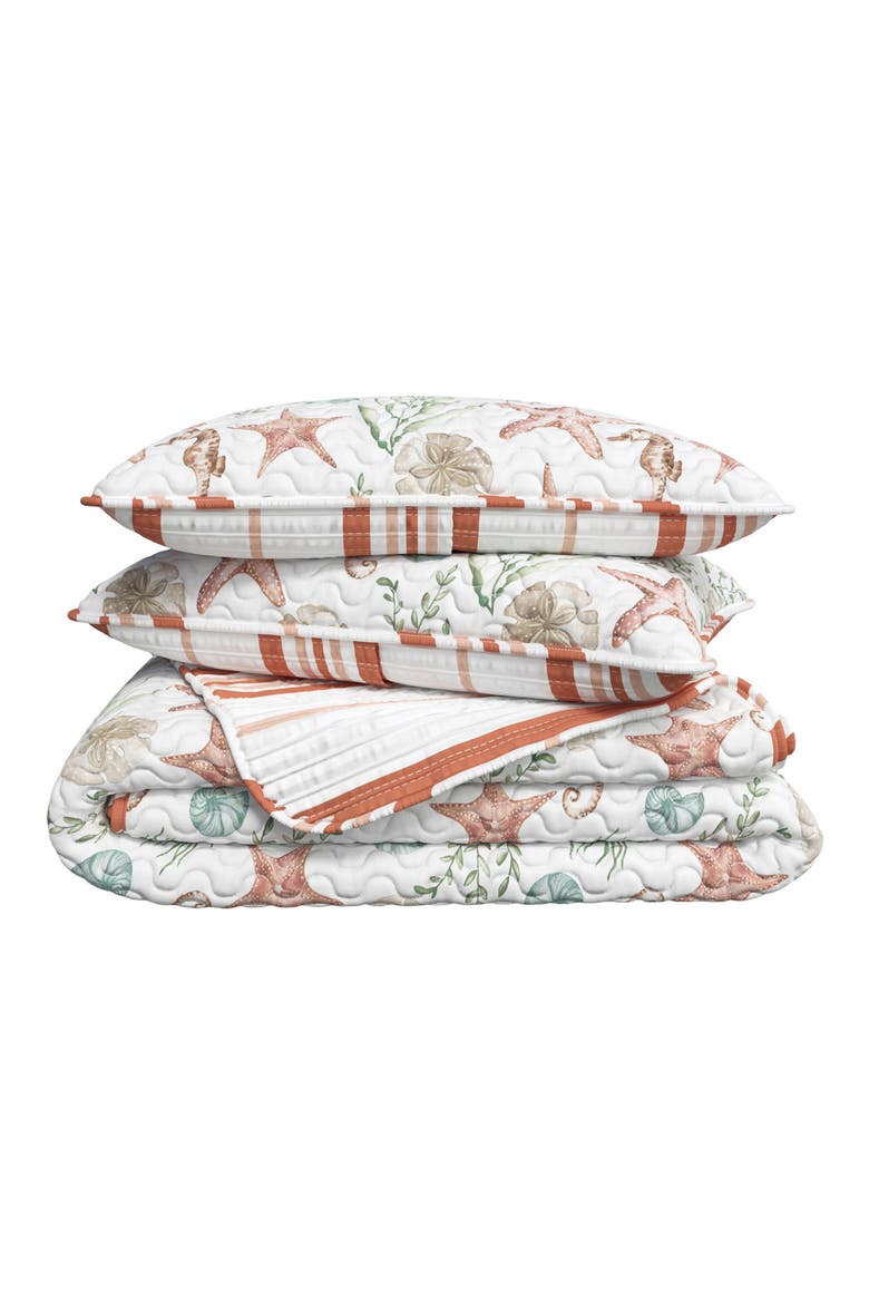 Starfish & Seahorse Quilt Set, Main, color, SEAHORSE SHELLS