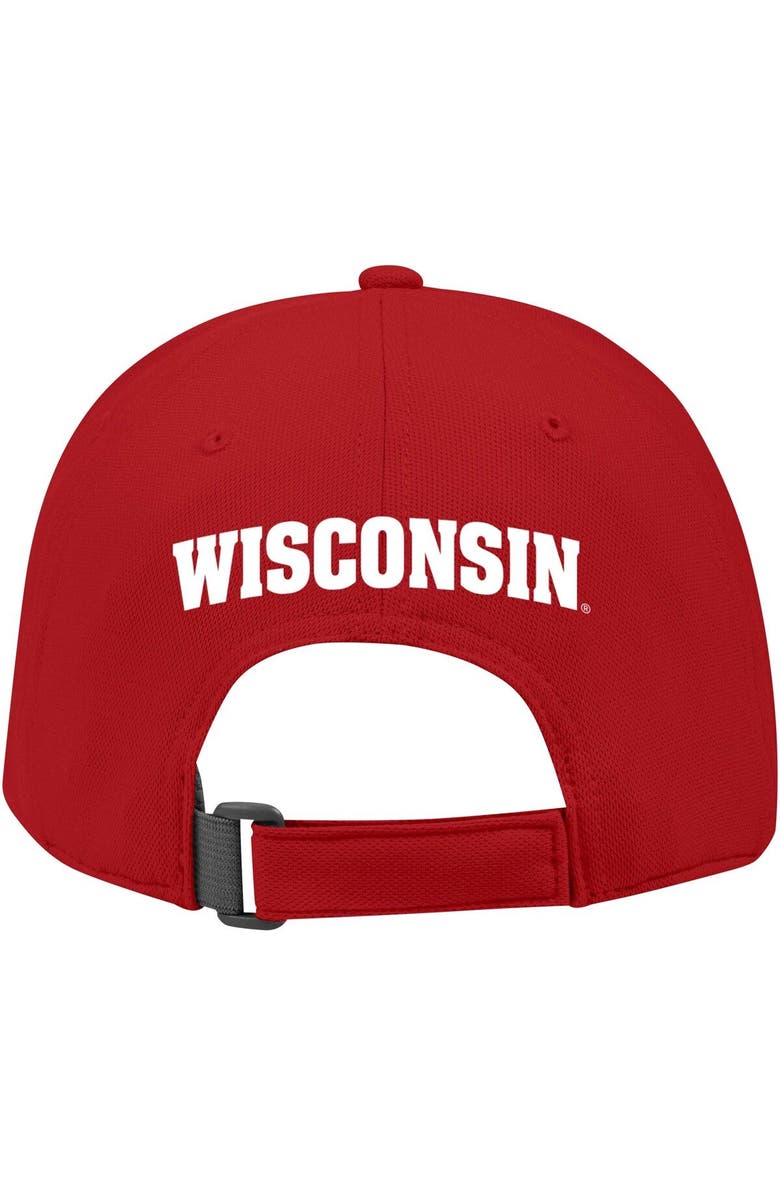 Under Armour Youth Under Armour Red Wisconsin Badgers Blitzing Accent Performance Adjustable Hat, Alternate, color,