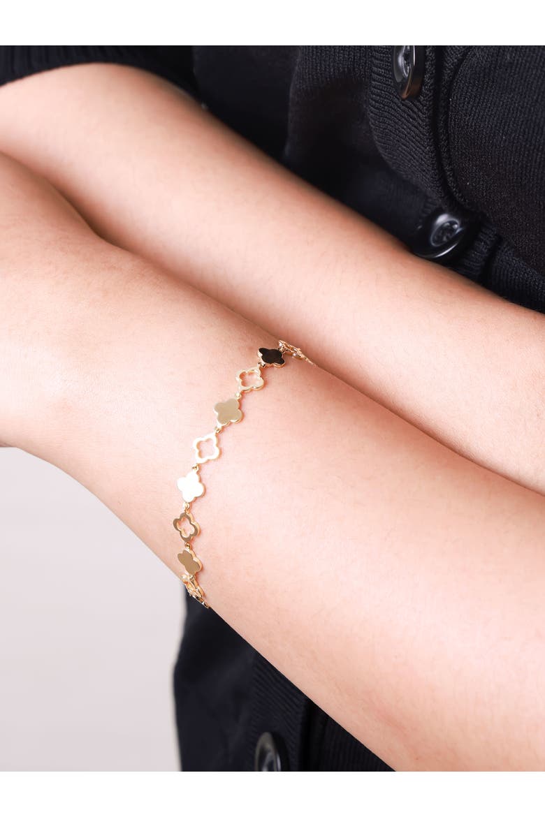 Clover Chain Bracelet in 14K Gold, 7mm, Alternate, color, Yellow Gold