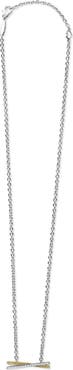 LAGOS Caviar Lux Two-Tone X Diamond Pendant Necklace