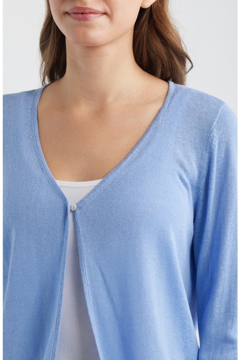 Adeline Linen Blend Jersey Cardigan, Alternate, color, GRAPE POOLS
