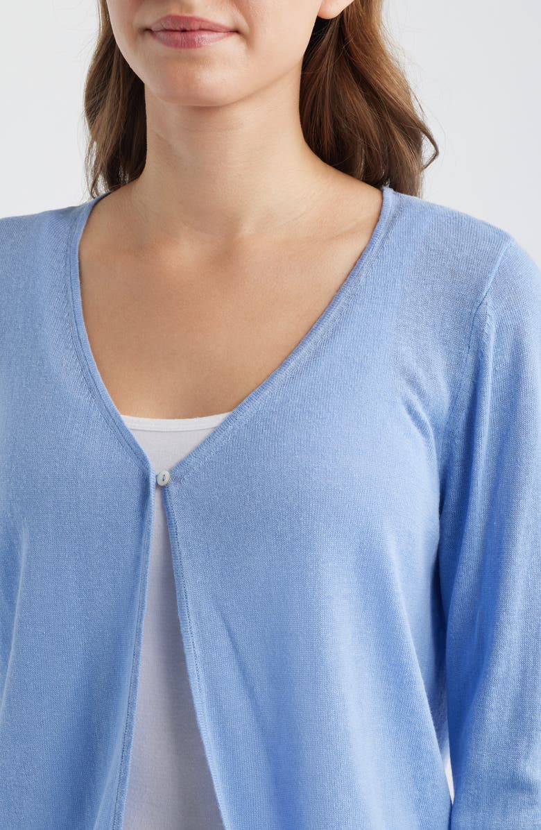 Tommy Bahama Adeline Linen Blend Jersey Cardigan, Alternate, color, Grape Pools