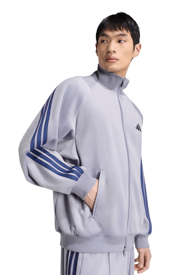 Velvet Track Jacket, Alternate, color, SLATE