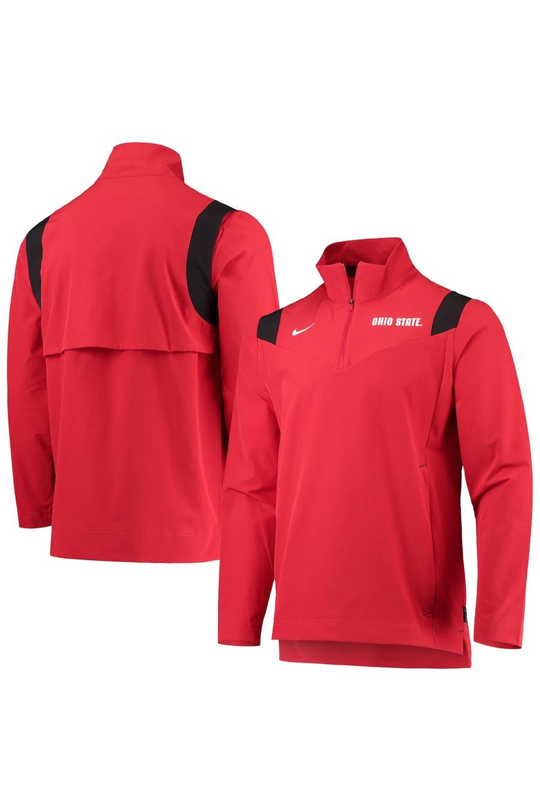 Men's Nike Scarlet Ohio State Buckeyes 2021 Team Coach Quarter-Zip Jacket, Main, color, Scarlet