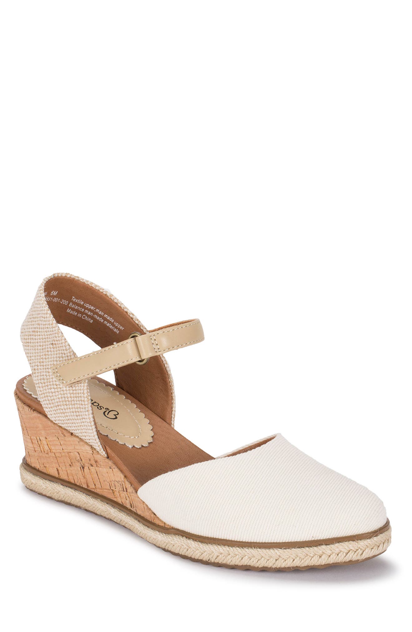 Ocean Casual Wedge, Main, color, CREAM CANVAS