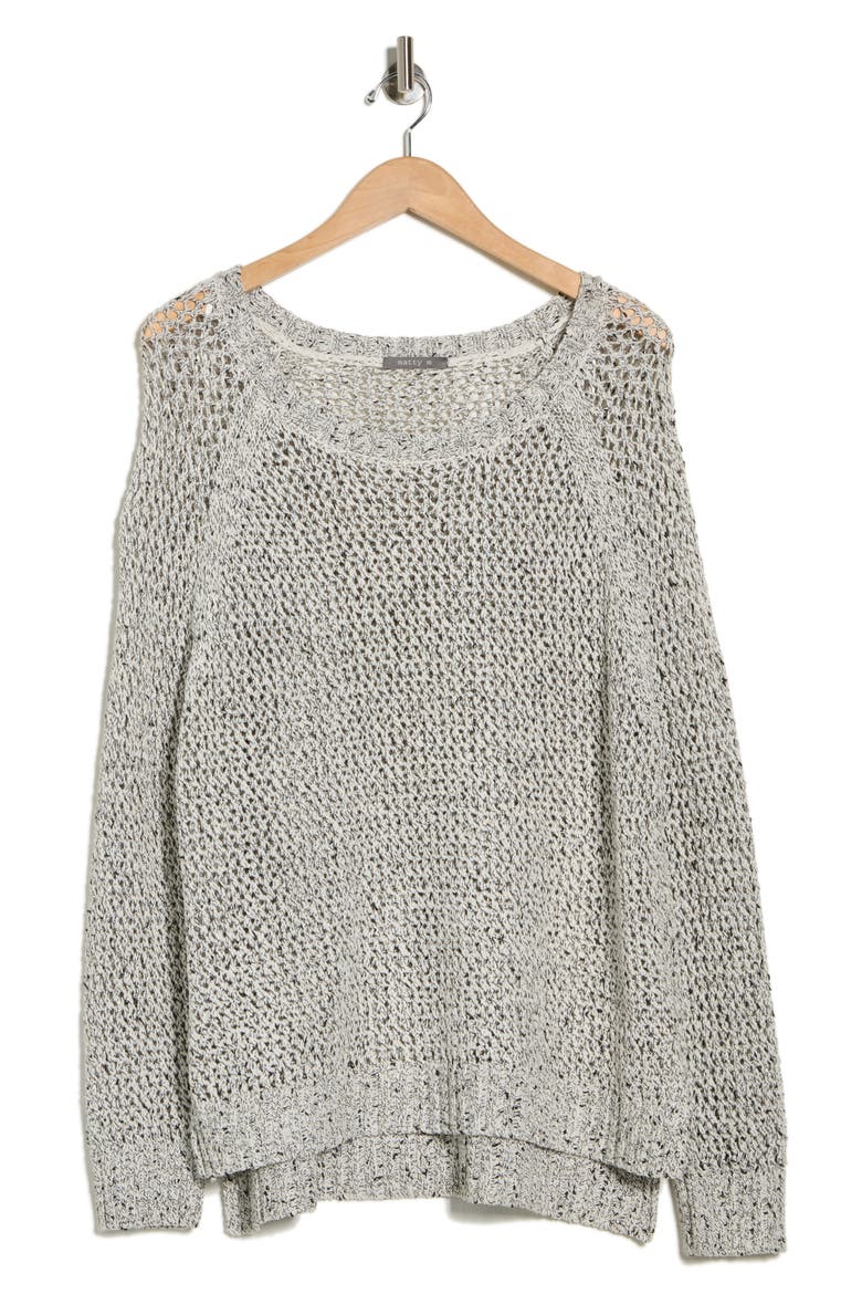 Raglan Sleeve Open Knit Sweater, Alternate, color, IVORY