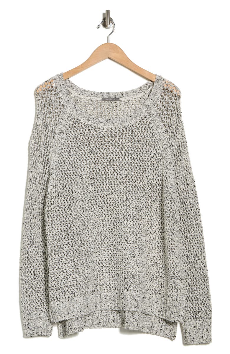 matty m. Raglan Sleeve Open Knit Sweater, Alternate, color, Ivory