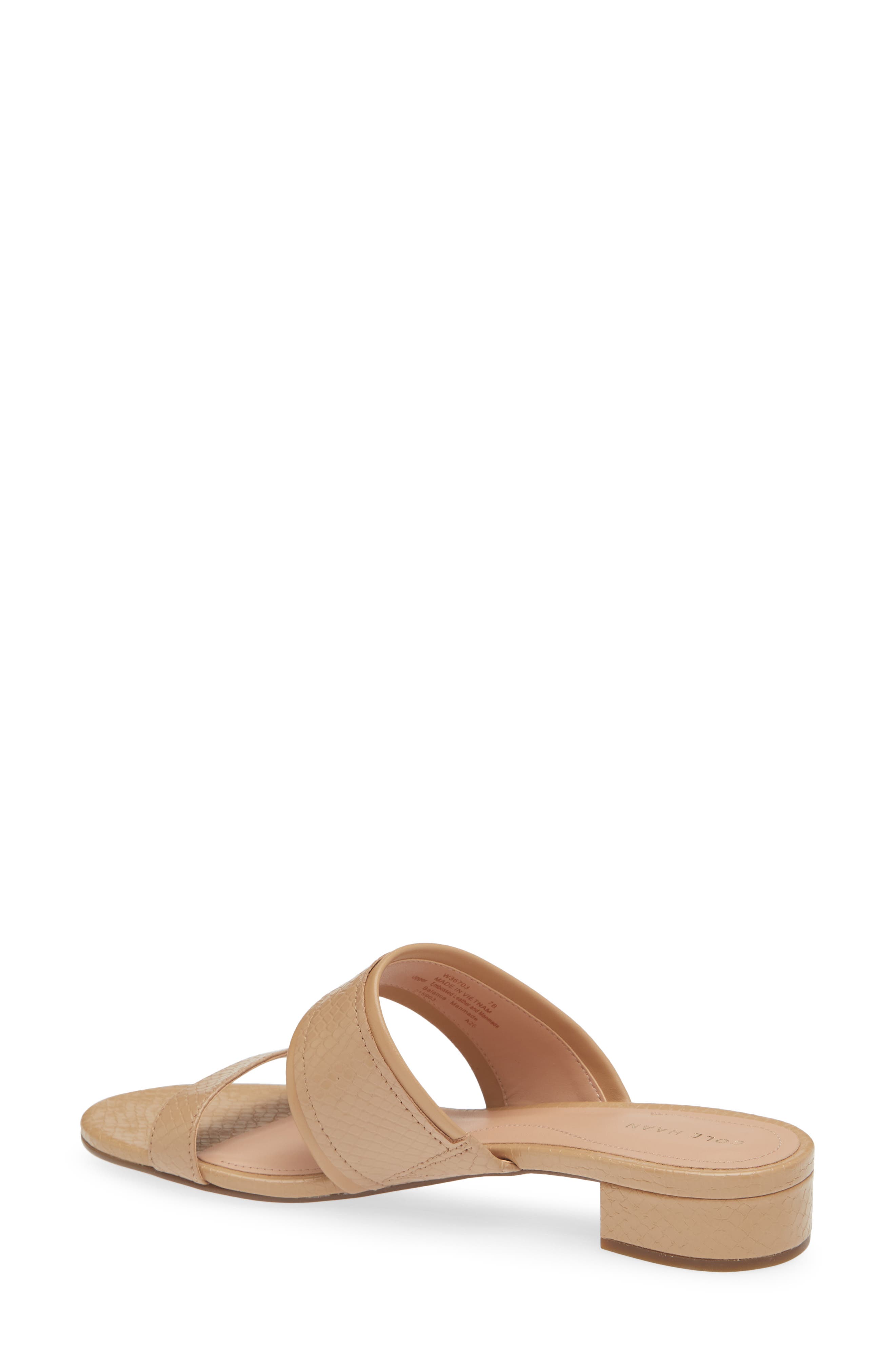 Fionna Wave Double Band Slide Sandals, Alternate, color, SAND SNAKE PRINT LEATHER
