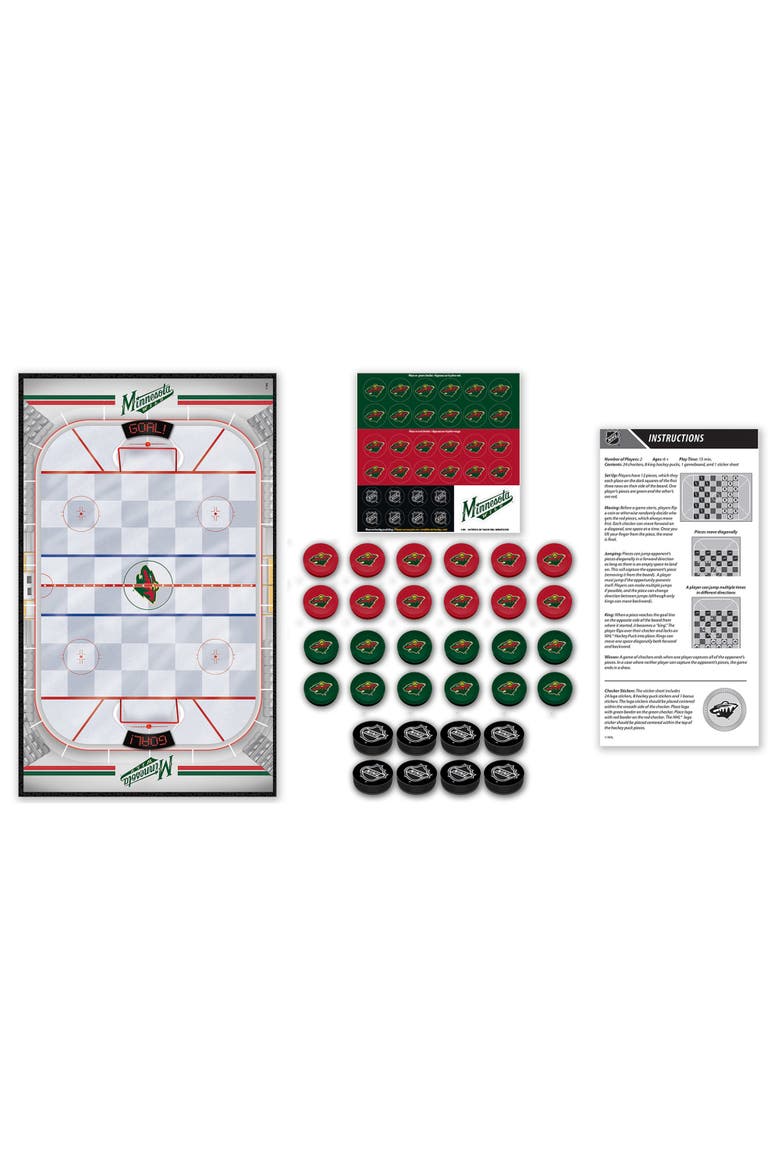 Minnesota Wild Checkers Board Game, Alternate, color, Multicolor