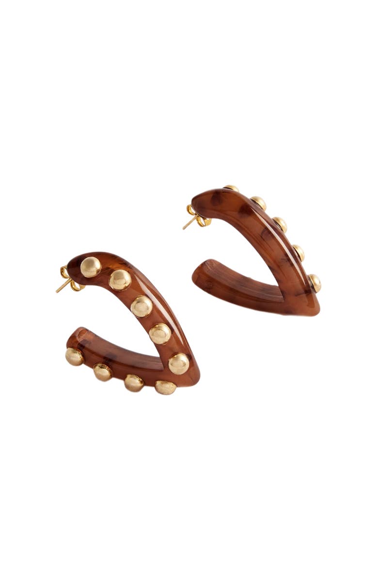 La DoubleJ Dew Earrings Mini Solid Tobacco, Alternate, color, 