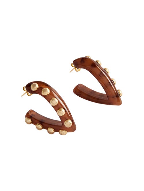 Shop La Doublej Dew Earrings Mini Solid Tobacco