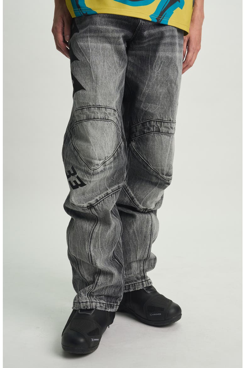 Alwin Tapered Straight Leg Moto Jeans, Main, color, ASH FADED