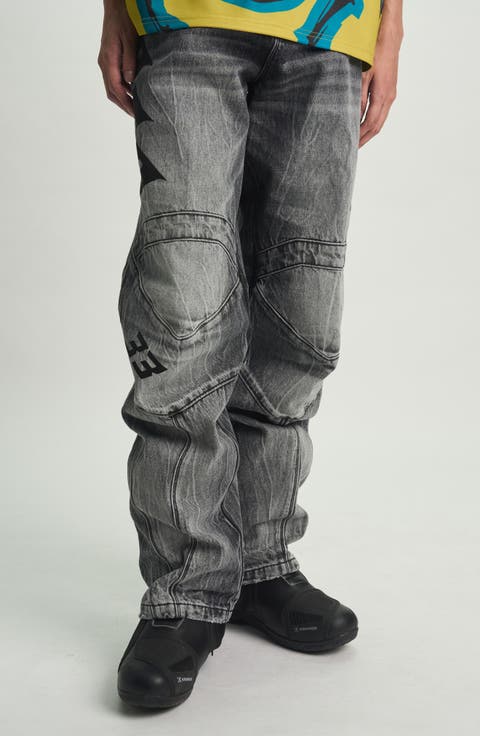 Alwin Tapered Straight Leg Moto Jeans