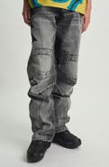 RtA Alwin Tapered Straight Leg Moto Jeans