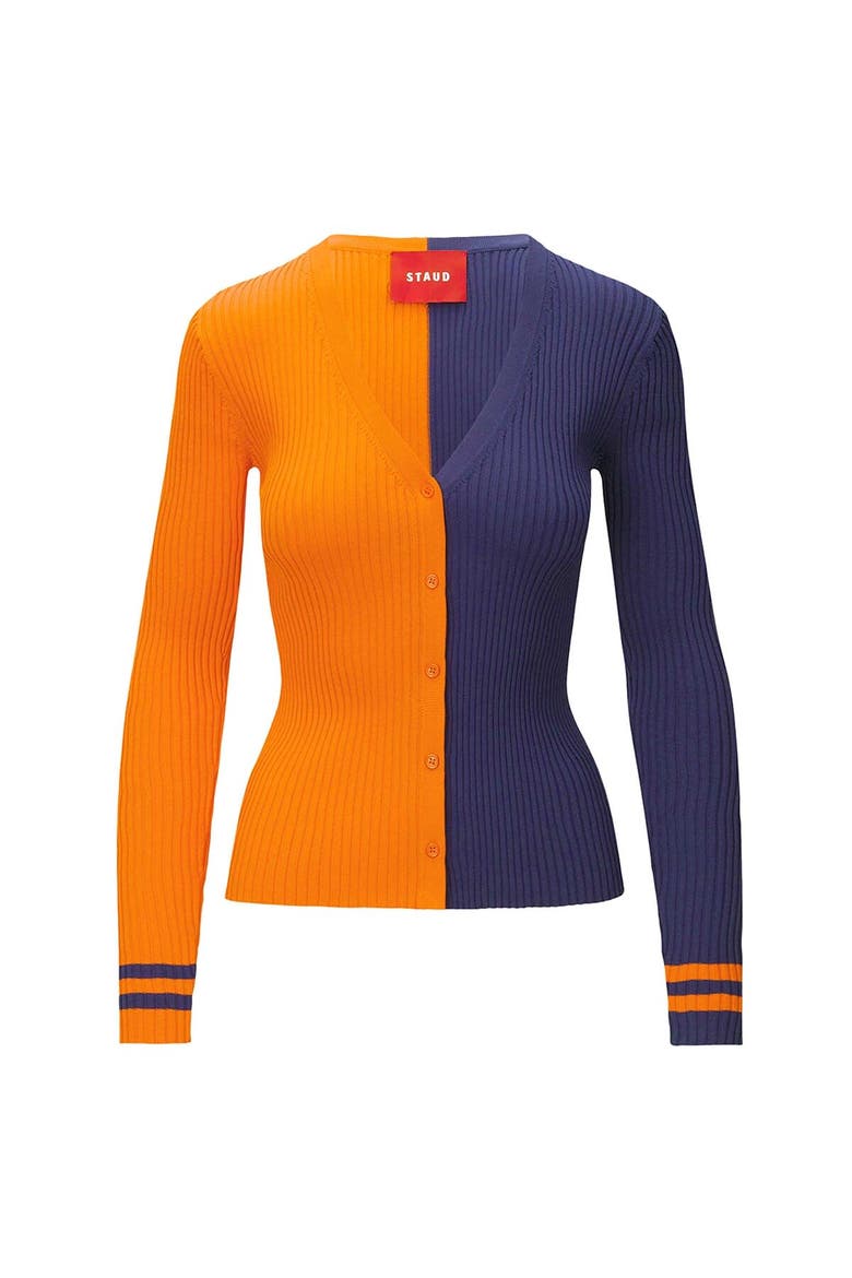 Women's STAUD Orange/Navy Denver Broncos Cargo Sweater, Alternate, color, Orange