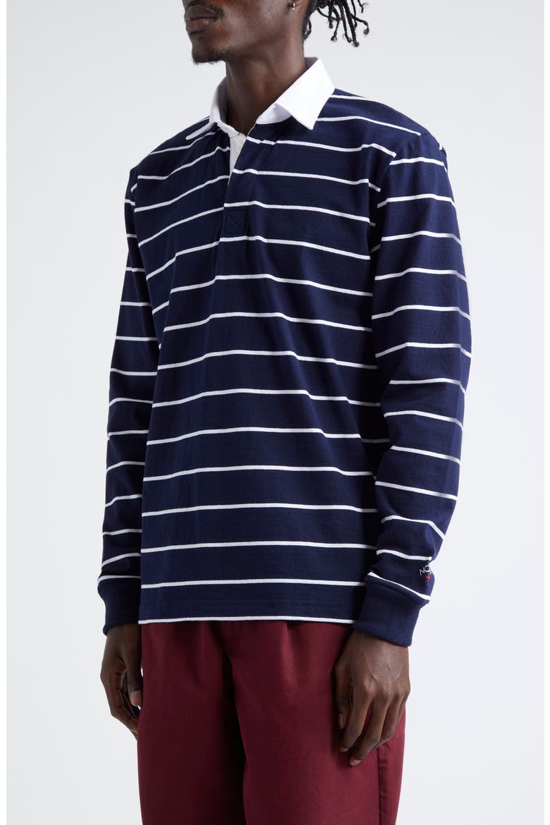 Classic Stripe Rugby Shirt, Alternate, color, WHITE/ NAVY