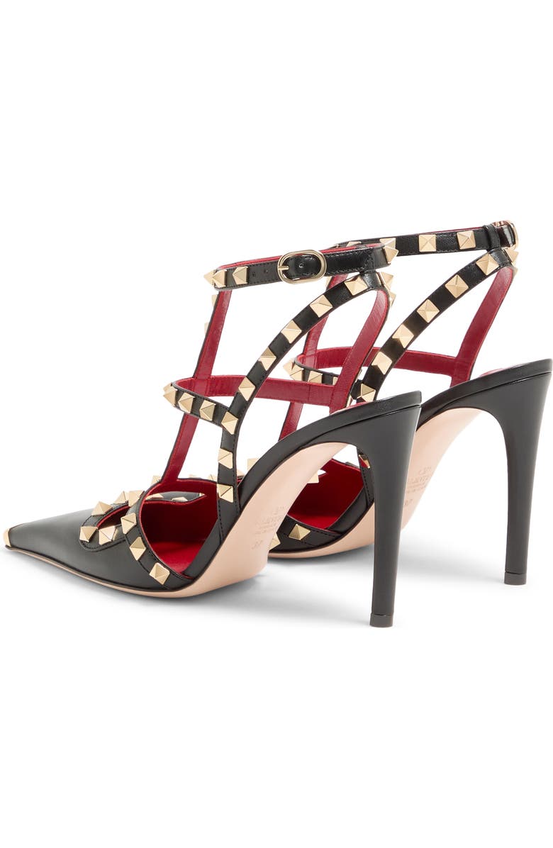 Valentino Rockstud Ankle Strap Pump, Alternate, color, Black