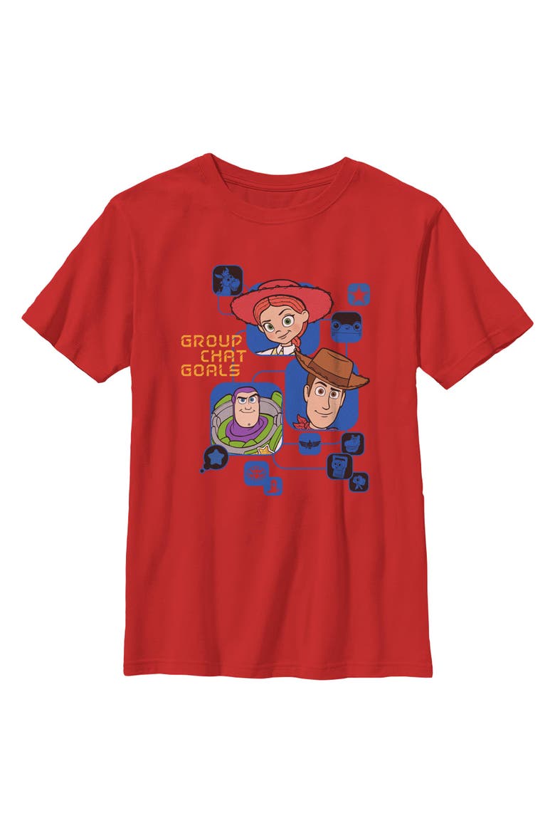 Boy's Toy Story 5 Group Chat Goals  Graphic T-Shirt, Main, color, Red