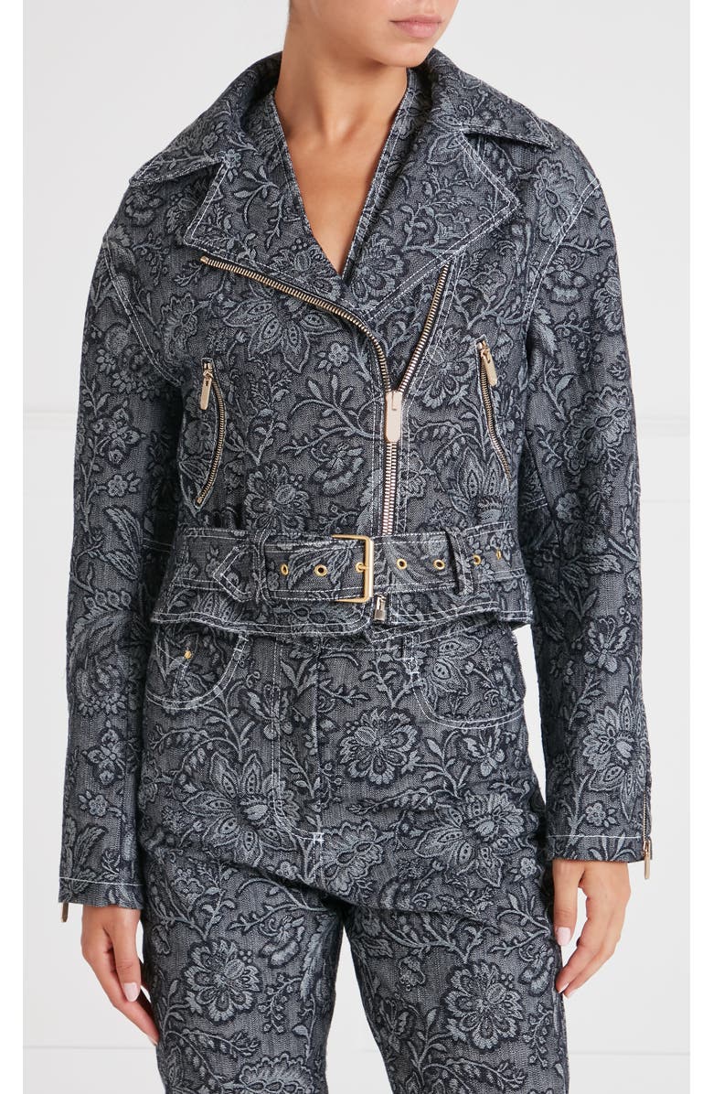 Temperley London Francis Denim Jacket, Main, color, Washed Black