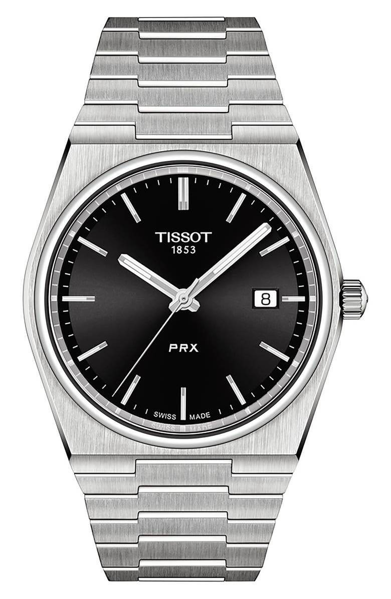 Tissot PRX Bracelet Watch, 40mm, Main, color, Black