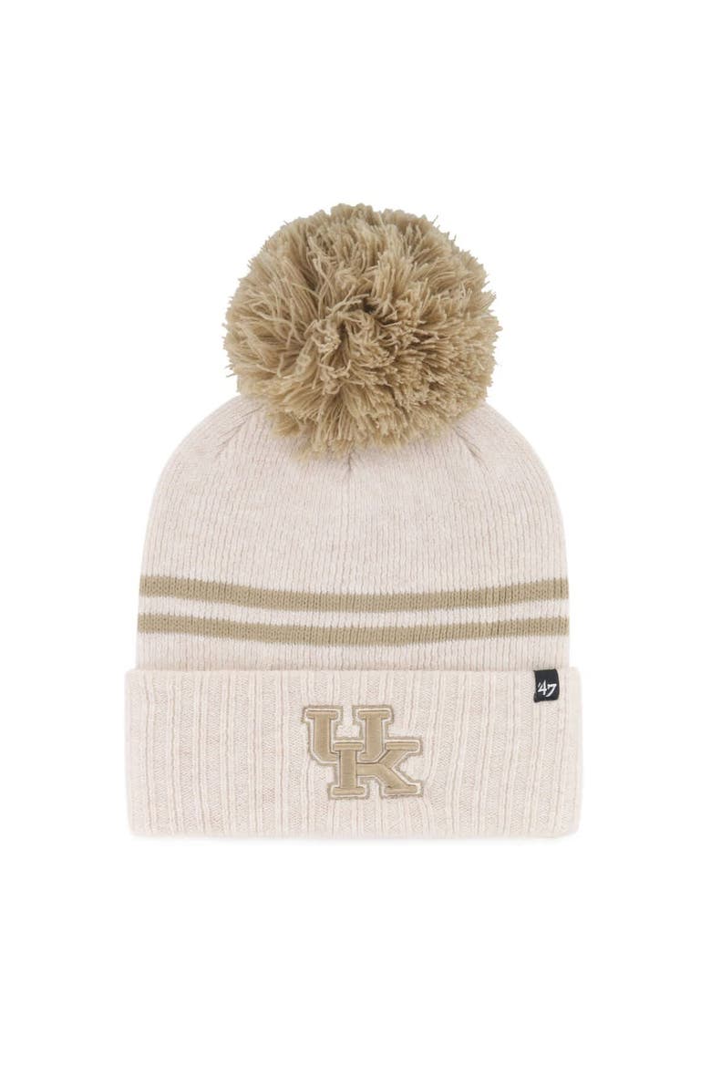 Women's '47  Natural Kentucky Wildcats Core & Inline Latte Cuffed Knit Hat with Pom, Main, color, Natural