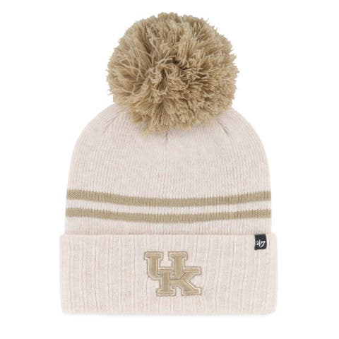 Women's '47  Natural Kentucky Wildcats Core & Inline Latte Cuffed Knit Hat with Pom