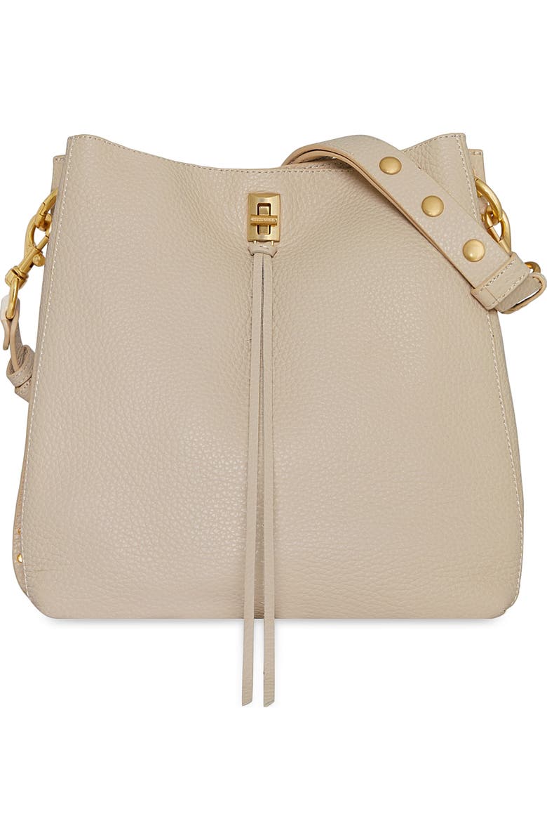 Rebecca Minkoff Darren Leather Shoulder Bag, Main, color, Stone