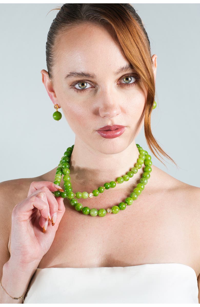 Classicharms Olivia Peridot Bead Choker Necklace, Alternate, color,