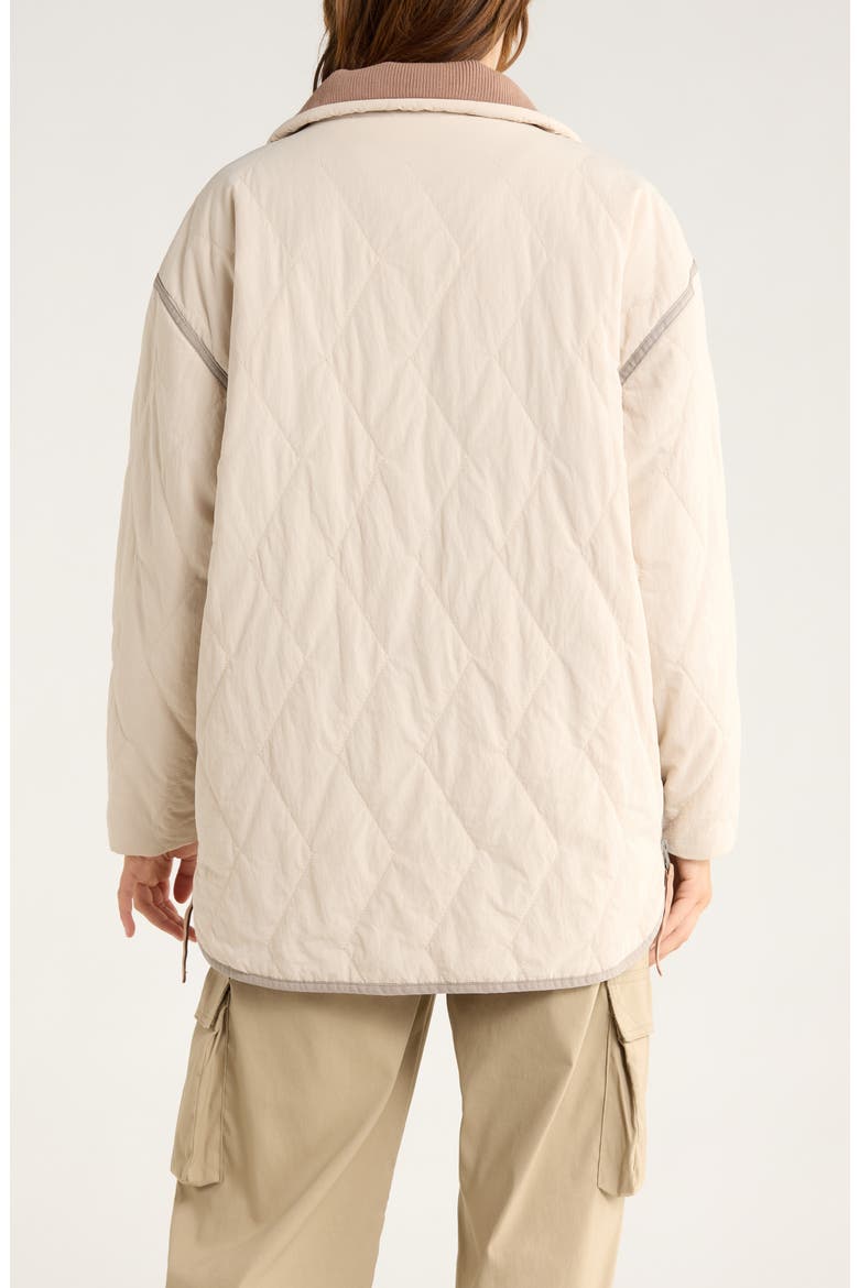 Encinitas Water Repellent Quilted Field Coat, Alternate, color, ALMOND