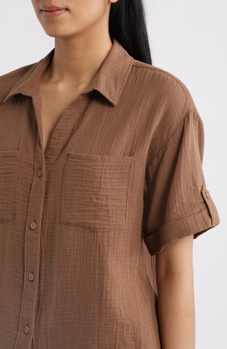 beachlunchlounge River Gauze Shirt, Alternate, color, Chocolate Cupcake